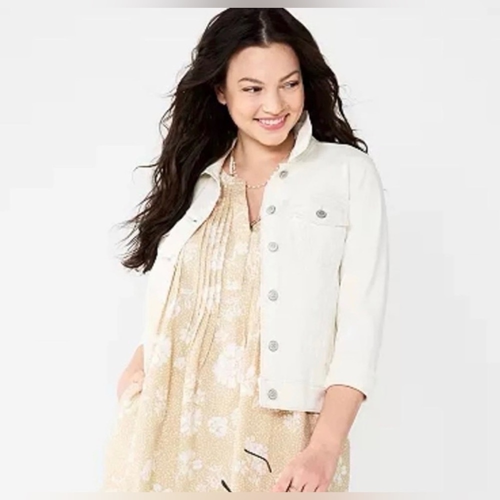 Bagatelle Classic White Jean Jacket for Women size XL